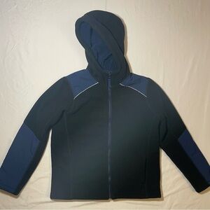 Lands' End Black and Navy Fleece Jacket